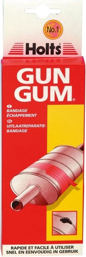 Holts Gun Gum Uitlaat Bandage 110 cm - herstelt barsten en gaten - rood - afbeelding 2