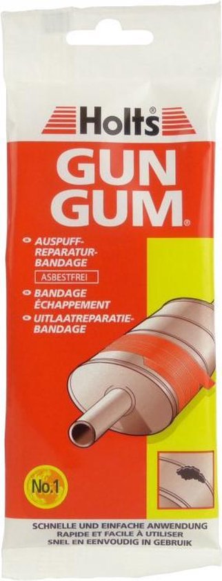Holts Gun Gum Uitlaat Bandage 110 cm - herstelt barsten en gaten - rood - afbeelding 4