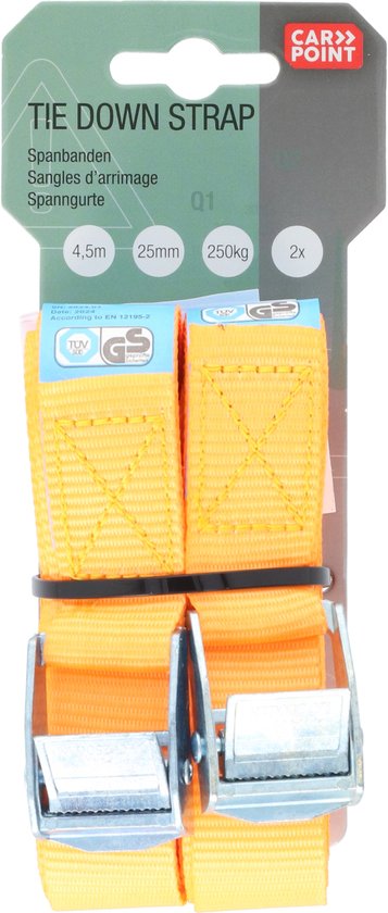 Carpoint Spanbanden – Lengte 4,5 meter – Breedte 25mm – Klemsluiting - Tot 250 KG – Met TÜV/GS keurmerk – 2 stuks - afbeelding 8