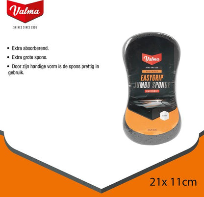 Valma Jumbo Spons - Extra grote spons - Hoog absorberend vermogen - Open structuur mengt shampoo en water gemakkelijk – Handige vorm, prettig in gebruik - 21x11cm - afbeelding 5