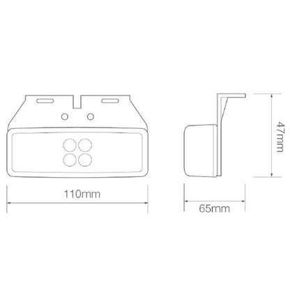 LED Autolamps Zijmarkeringslicht amber 1491AM - afbeelding 2