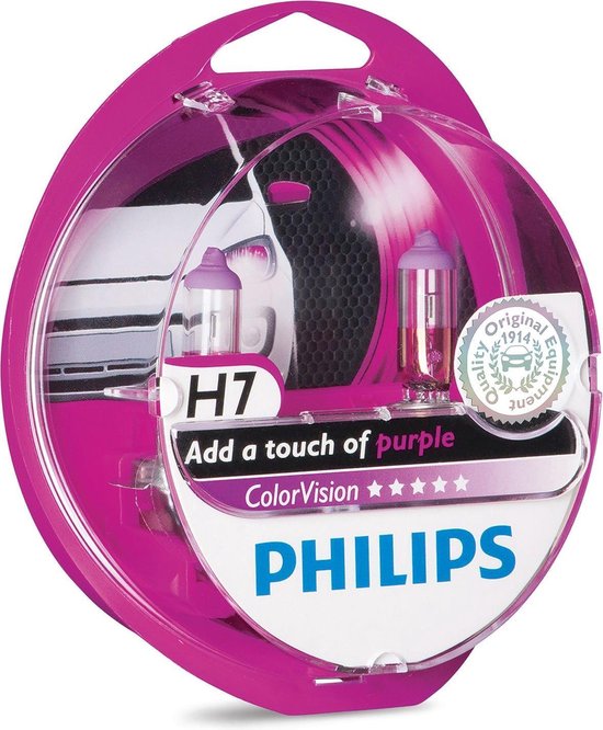 Philips ColorVision H7 Paars 55W 12V, set à 2 stuks - afbeelding 4
