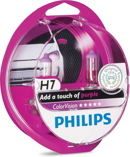 Philips ColorVision H7 Paars 55W 12V, set à 2 stuks - afbeelding 4