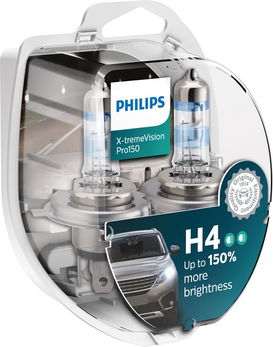 Philips H4 12V 55/60W - X-tremevision Pro150 +150% - 2 Stuks - afbeelding 3