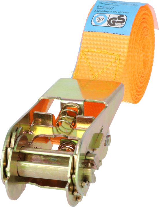 Carpoint Spanband - Met Ratel - Lengte 7 Meter - Breedte 25mm - Tot 500 KG - Met TÜV/GS keurmerk