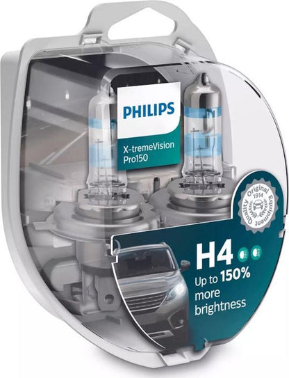 Philips H4 12V 55/60W - X-tremevision Pro150 +150% - 2 Stuks