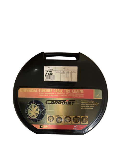 CarPoint sneeuwketting voor auto, geschikt voor diverse bandenmaten, bedoeld voor extra grip op besneeuwde en ijzige wegen.