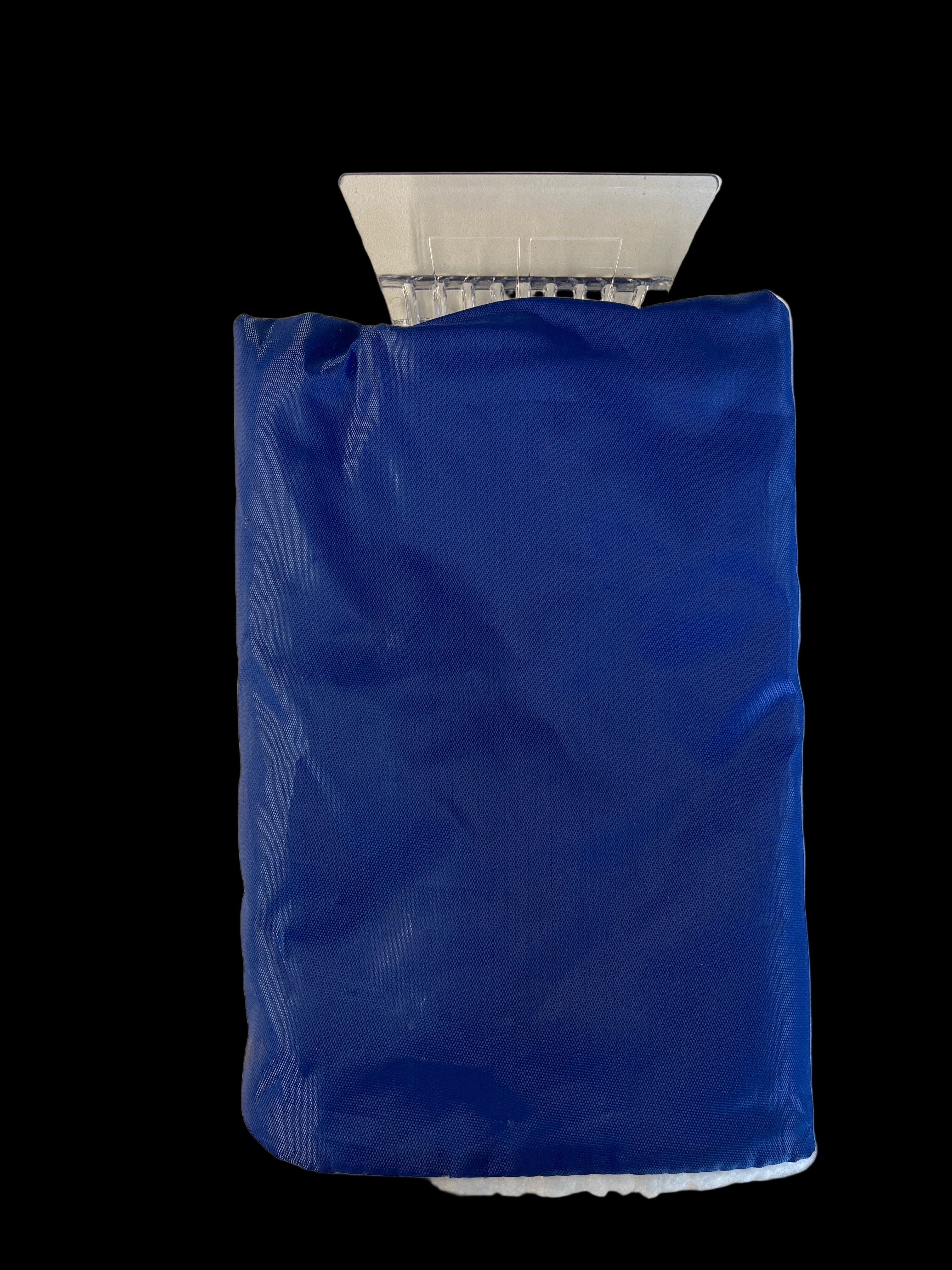 Blauw ijskrabber met winterwant voor auto, ruitenkrabber met geïntegreerde want om autoruiten ijsvrij te maken zonder koude handen