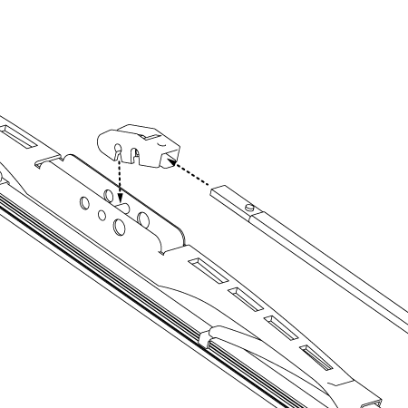 wiperblade_bayonet-connection techische installatietekening